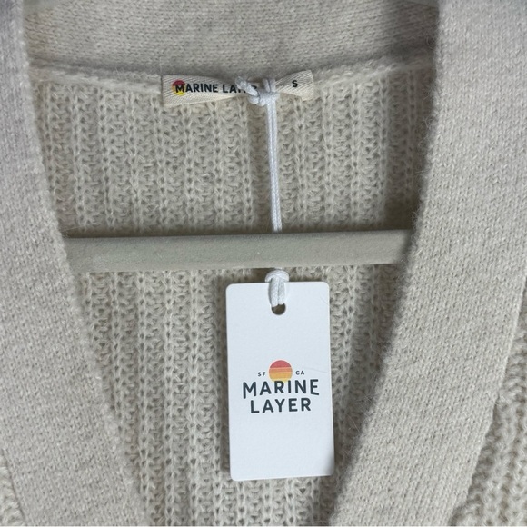 Marine Layer Nova Oversized Cardigan Ivory Wool Blend Women’s Size Small NWT - Picture 8 of 13